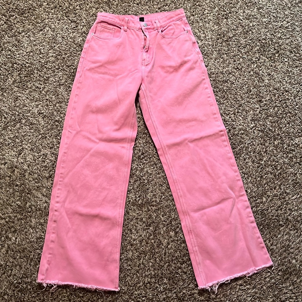 Shein Pink Wide Leg Jeans Women’s Size 31